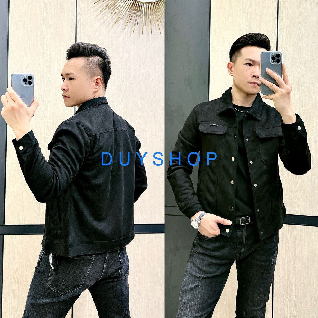 [Duy Shop] ÁO KHOÁC DA LỘN DÀY DẶN MÀU ĐEN  <3