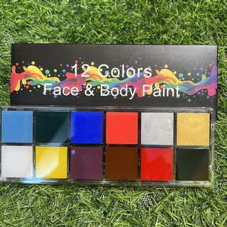 Màu vẽ body paint hộp 12 màu, màu vẽ hóa trang mặt và cơ thể - colormate