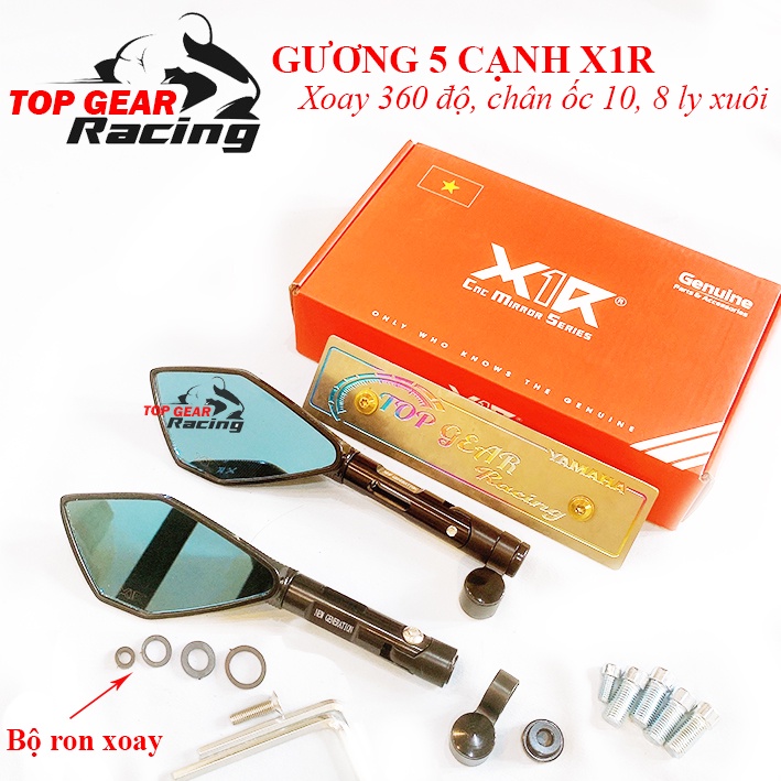 Gương 5 Cạnh X1R Có Ron Xoay 360 Lắp Mọi Dòng Xe