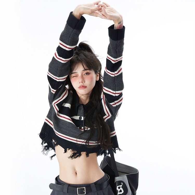 Áo lửng SUXI dài tay cổ bẻ dáng rộng thời trang Hàn Quốc dành cho nữ