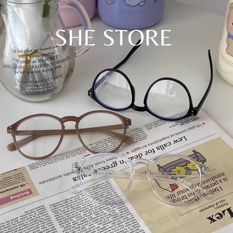Kính gọng nhựa from tròn đáng yêu - S03