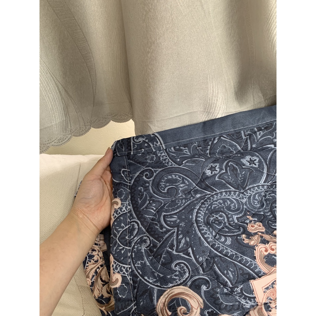 Bộ chăn ga trần bông 5 món hình Hoàng Gia Xám chất liệu Cotton Poly mềm mịn mát đủ kích thước ga giường 1m6, 1m8, 2m2