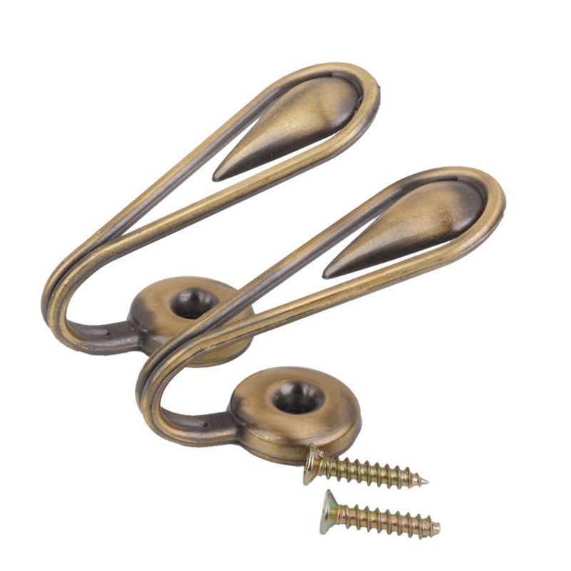 1 Cặp Móc Buộc Rèm Cửa Bằng Hợp Kim Hình Giọt Nước Vintage (Màu Đồng)