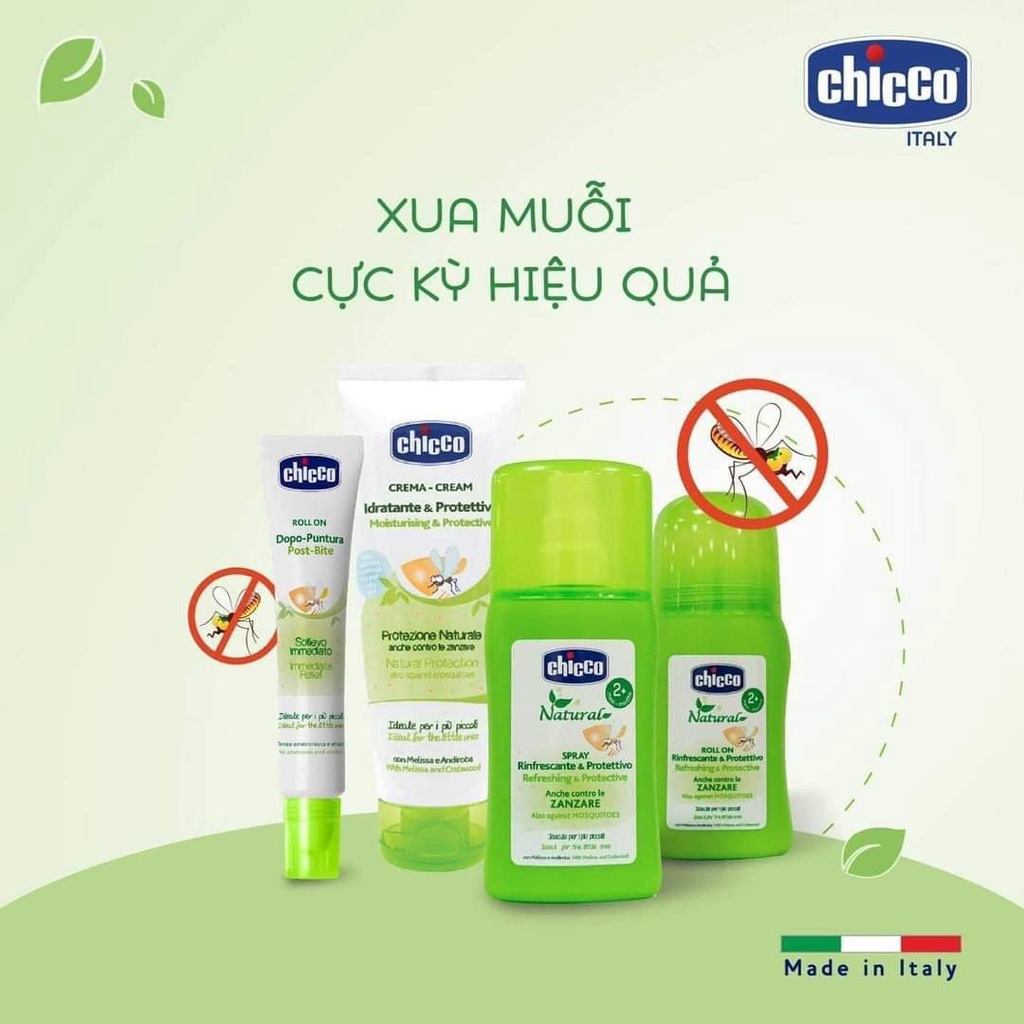 Xịt chống muỗi/ Kem chống muỗi/ Lăn chống muỗi Chicco cho bé từ 2m+