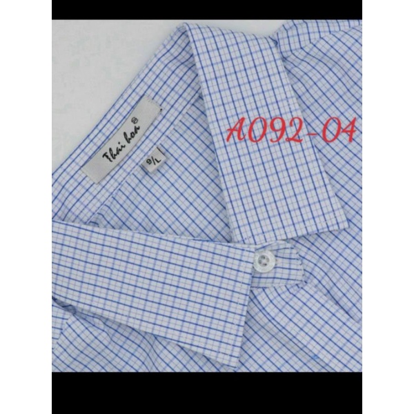 Áo sơ mi nữ Thái Hòa mã A092 sọc caro vải sợi tre pha cotton có size đại