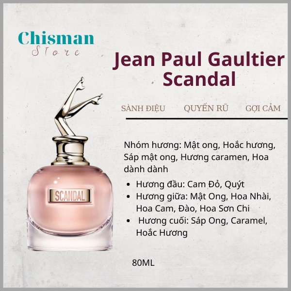 Nước Hoa Nữ SCandal, So Scandal  EDP 80ml- Hương thơm nữ quyến rũ sexy, sang chảnh lưu hương lâu- Chisman
