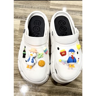 Dép bánh mì cross - Dép cross đế độn - Sục đế cao 6cm siêu nhẹ tặng kèm sticker nổi hình vịt dễ thương
