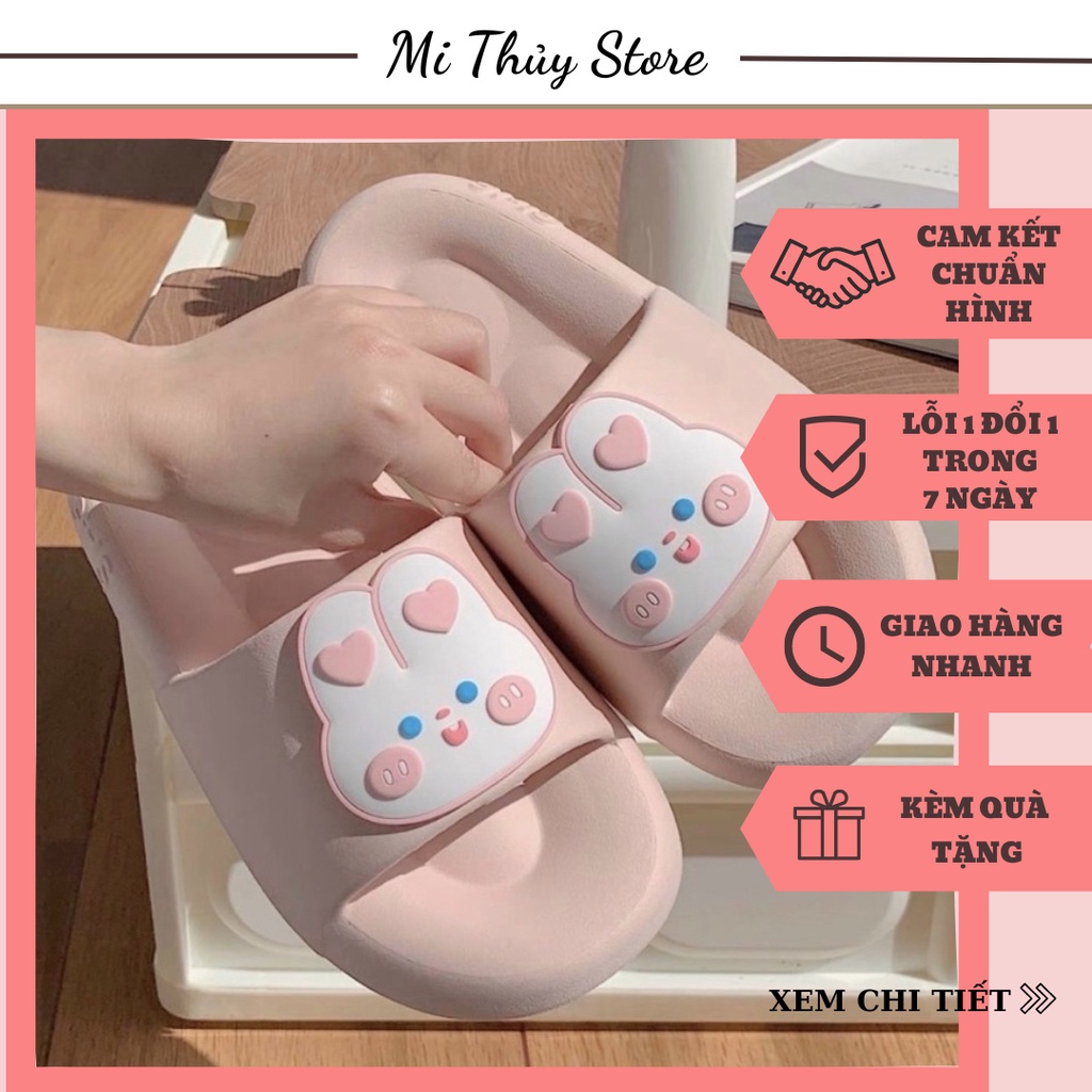 (Hàng sẵn) Dép bánh mỳ thỏ ngại ngùng tai trái tim dễ thương xixitiao ulzzang