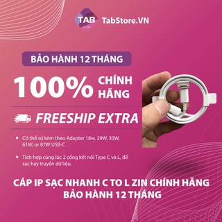 Cáp ip sạc nhanh c to l zin chính hãng - bảo hành 12 tháng