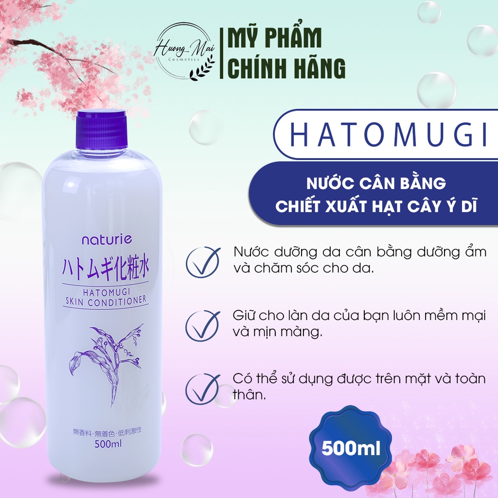 Nước hoa hồng hạt ý dĩ Nhật 500ml