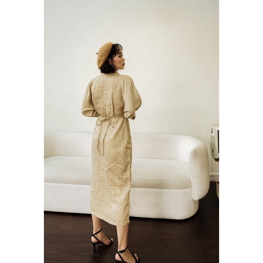 Đầm sơ mi linen dáng dài - Ann Dress - PHUTA