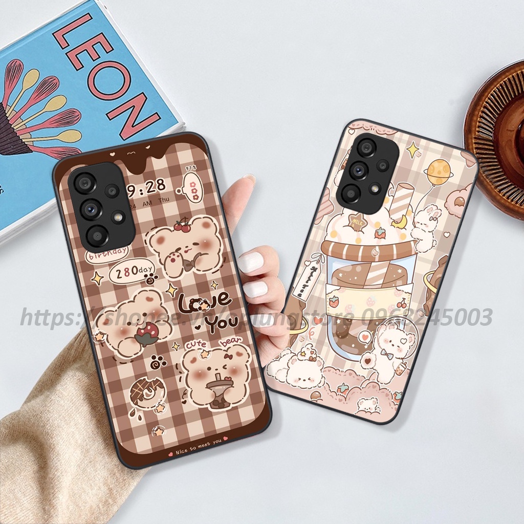 Ốp Samsung A13 / A23 / A33 / A53 / A73 4G-5G bộ hình bear lovely,merry christmas,space,mill tea cute