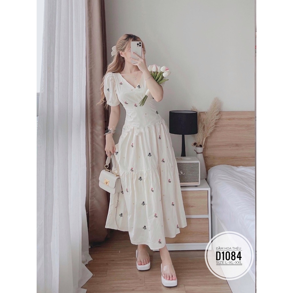 ĐẦM MAXI THÊU HOA ĐI BIỂN BIG SIZE