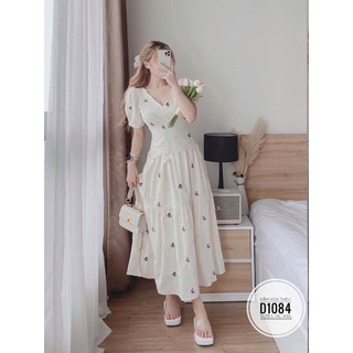 Đầm maxi thêu hoa đi biển big size