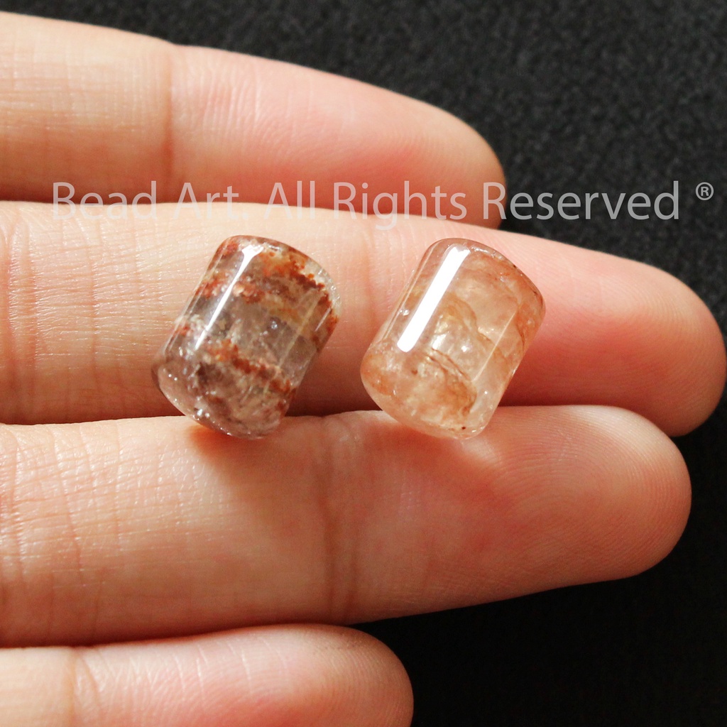 12x9MM Đá T.A Ưu Linh Đa Tầng Tông Nâu Đỏ, Hoả, Thổ, Phối Vòng Tay Phong Thuỷ, Chuỗi Hạt, Trang Sức - Bead Art