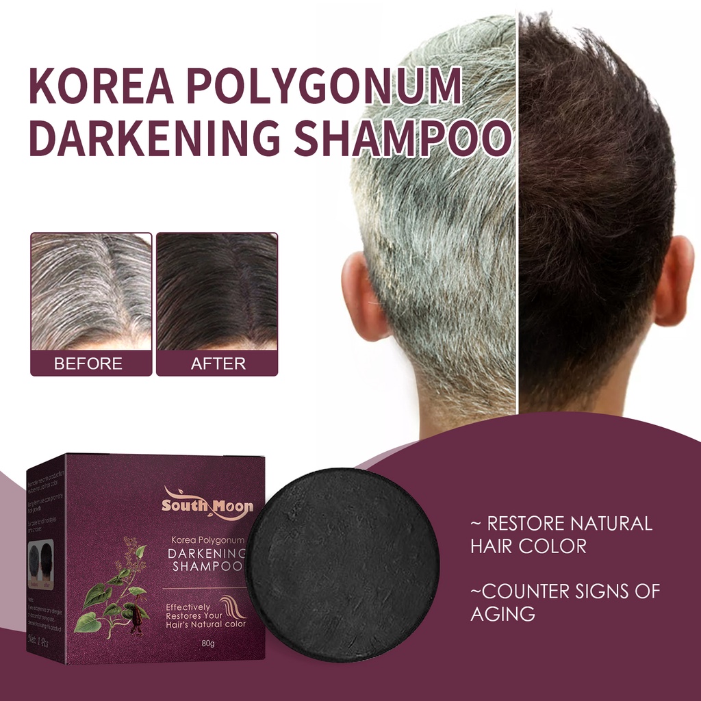 Tinh chất polygonum xà phòng làm đen tóc JULYSTAR hữu cơ tự nhiên/ làm tối màu xám Hàn Quốc 80g