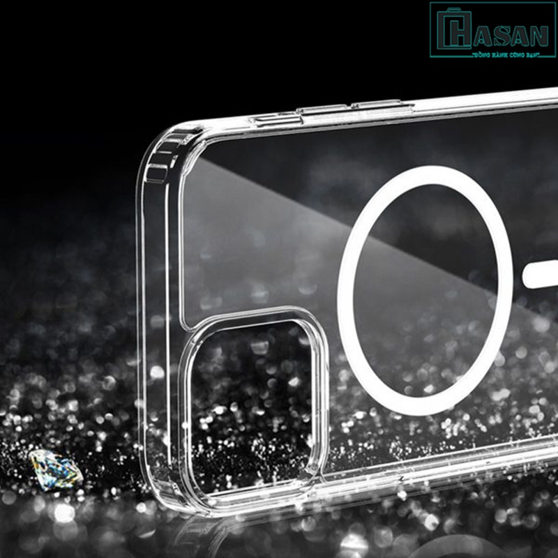 Ốp Magsafe iPhone 14 Mipow Tempered Glass Transparent nguyên liệu Đức (Droptest 1.8m, BH ố vàng 3 tháng) MGC14A