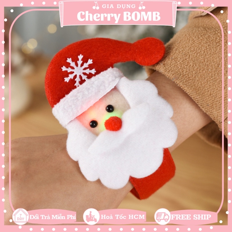 Đồng Hồ Noel Đeo Tay Vải Nhung Có Đèn Phát Sáng / Không Đèn Nhiều Mẫu Cho Bé - Phụ Kiện Noel Giá Rẻ