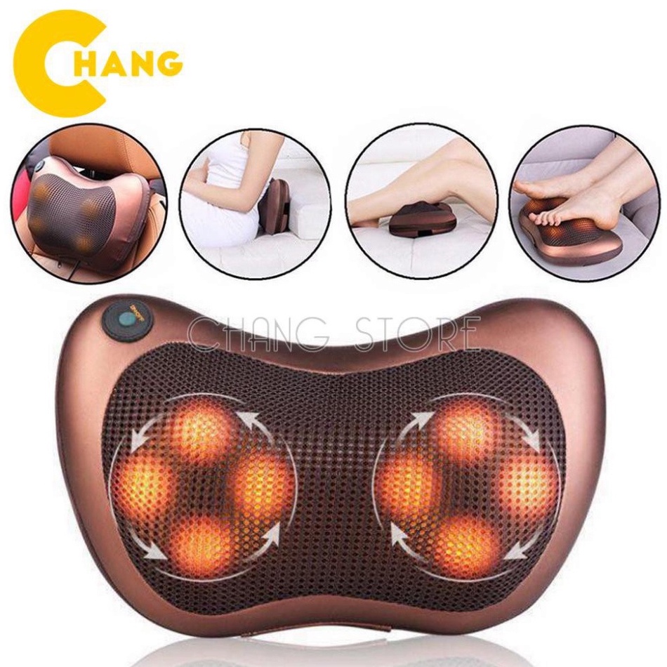 Gối Massage Hồng Ngoại 8 Bi 2 Chiều Cao Cấp - Máy, Gối Mát Xa Cổ Vai Gáy Chính Hãng Công Nghệ Nhật Bản, Bảo Hành 12tháng
