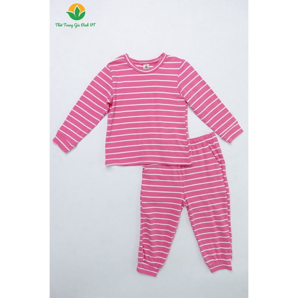 Bộ mặc nhà bé gái thu đông Việt Thắng, quần dài, áo dài tay, chất cotton - B70.2224