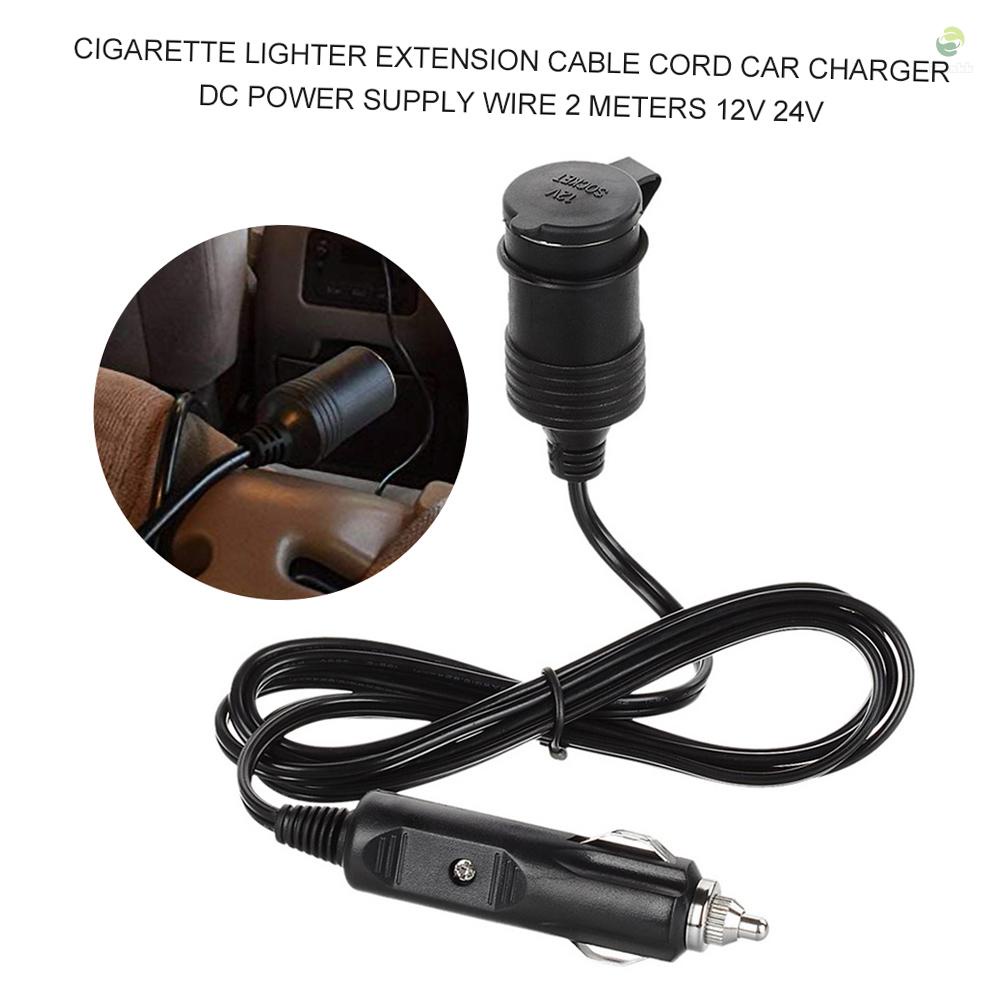 Dây Cáp Nối Dài Cho Tẩu Sạc Xe Hơi 2M 12V 24V
