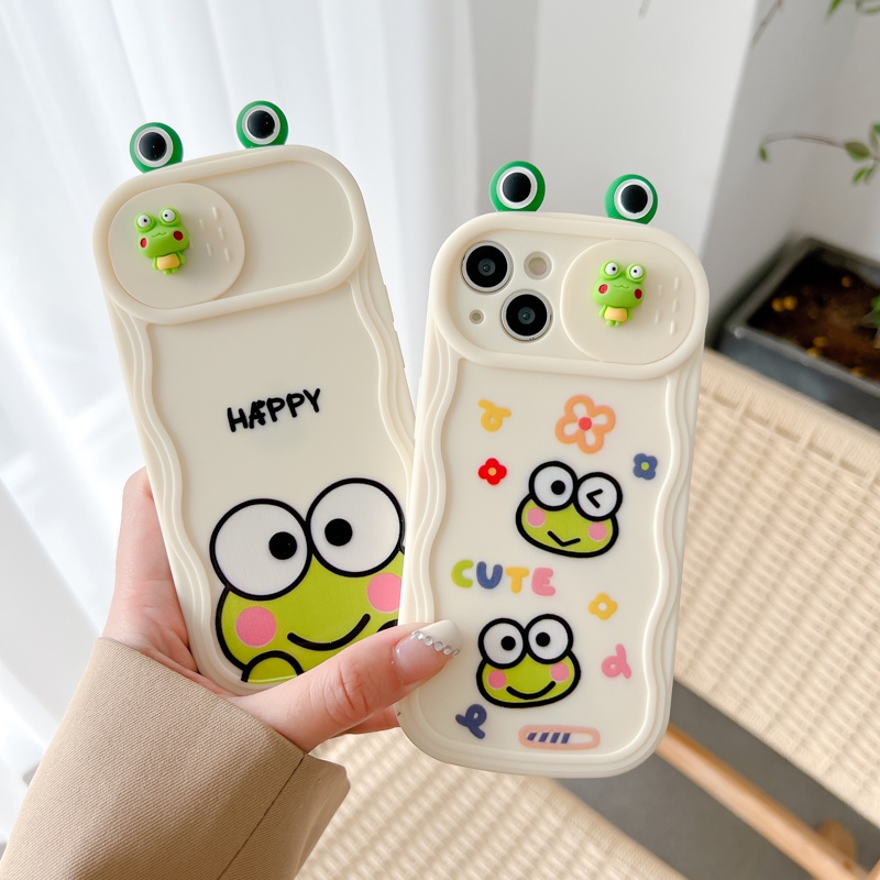 Ốp Điện Thoại Hình Ếch Thỏ Dễ Thương Thiết Kế Trượt Tai Thời Trang Bảo Vệ Toàn Diện Chống Sốc