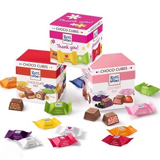 Kẹo Socola Viên Hỗn hợp Ritter Sport Choco Cubes 176g
