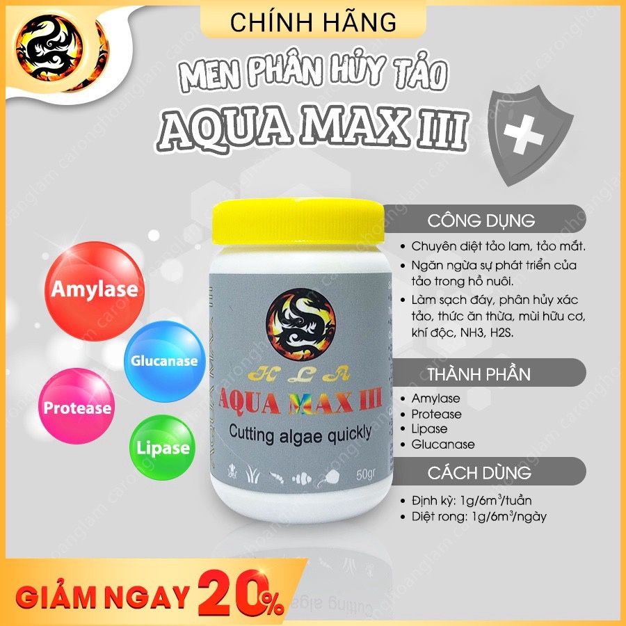 ￼Men Diệt Tảo Hồ Cá AQUA MAX 3