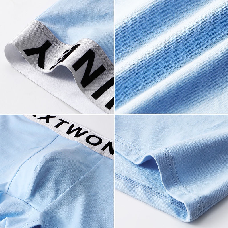 Set 1 / 3 Quần Lót Boxer Cotton Thoáng Khí Kháng Khuẩn Màu Trơn Thời Trang Cho Nam