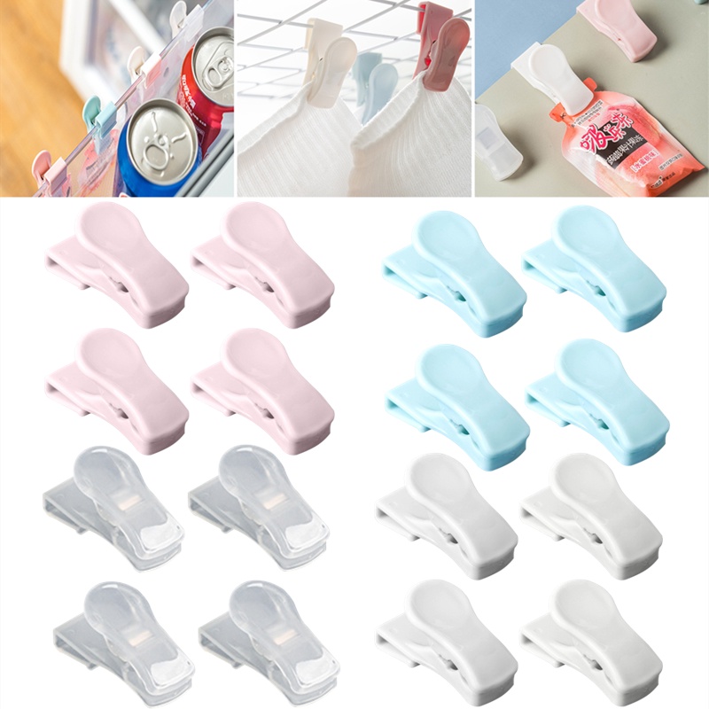 Set 4 Kẹp Niêm Phong Túi Đựng Thức Ăn Đa Năng Có Móc Treo