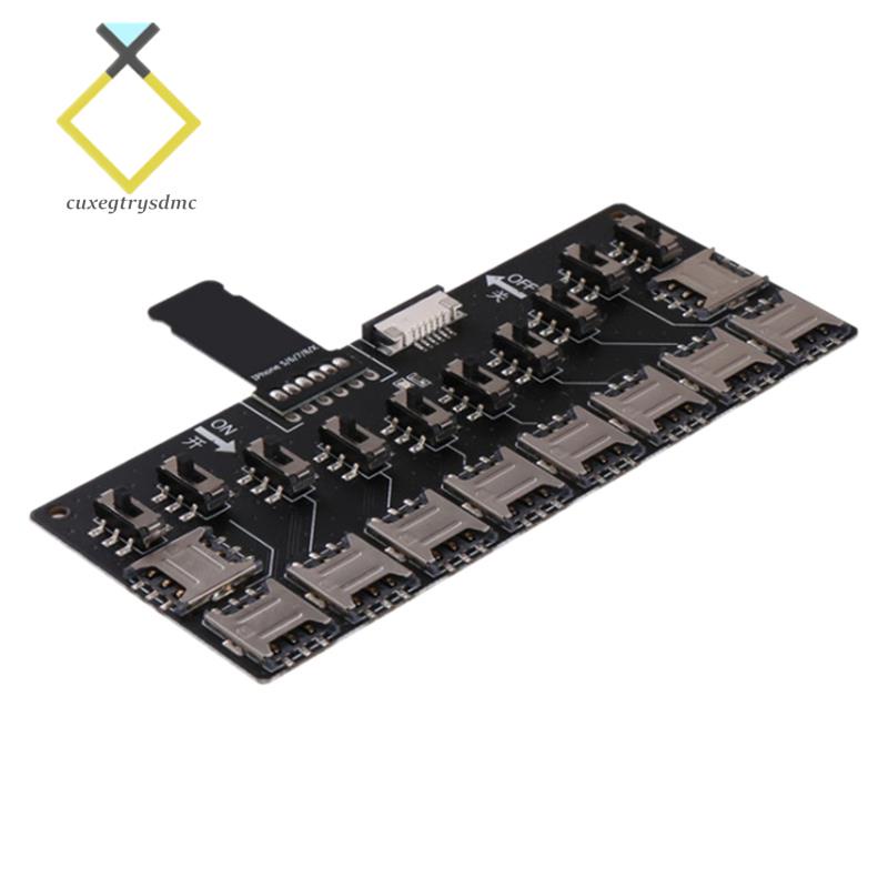 Đầu Đọc SIM Nano 10 Khe Đọc Thẻ SIM Với Công Tắc Điều Khiển Độc Lập Cho iPhone5 / 6 / 7 / 8 / X