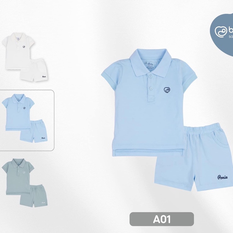 Bộ cộc tay polo màu trơn BUBABY