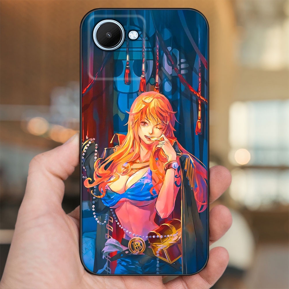 Ốp lưng Realme C30 viền đen in hình Nami One Piece Đảo Hải Tặc