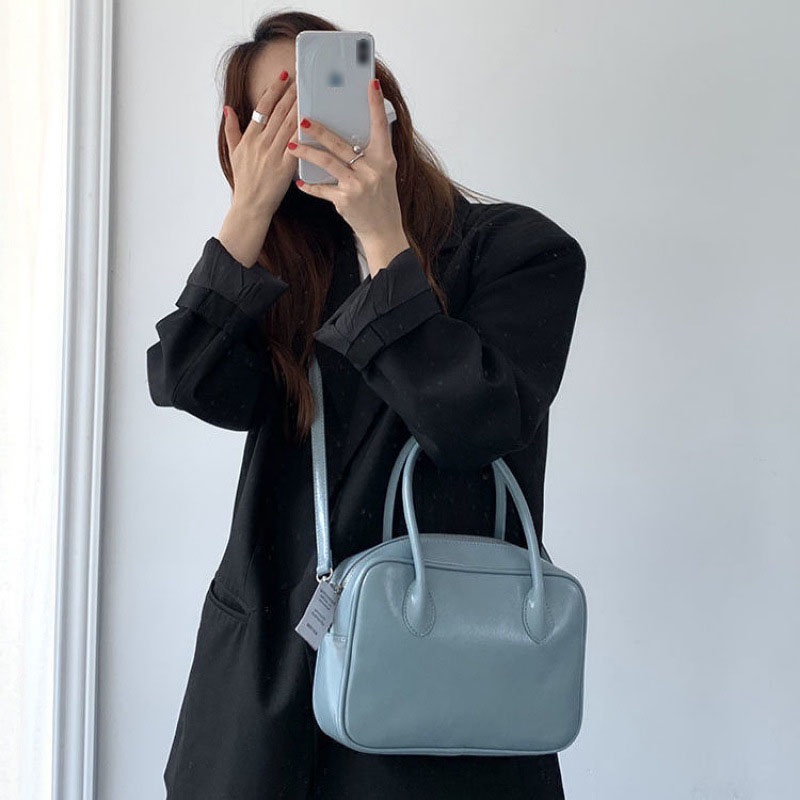 Túi Đeo Chéo Bằng Da Bóng Phong Cách Hàn Quốc Thời Trang Cho Nữ