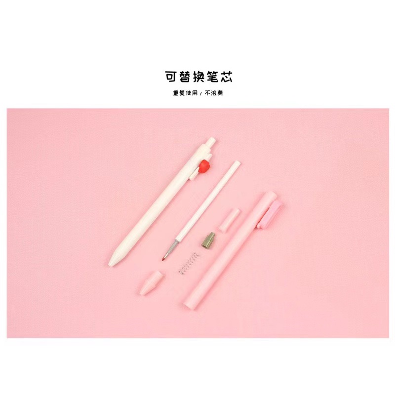 Set 5 Bút Mực Gel Ngòi 0.5mm Màu Đen Hình Trái Tim Dành Cho Cặp Đôi