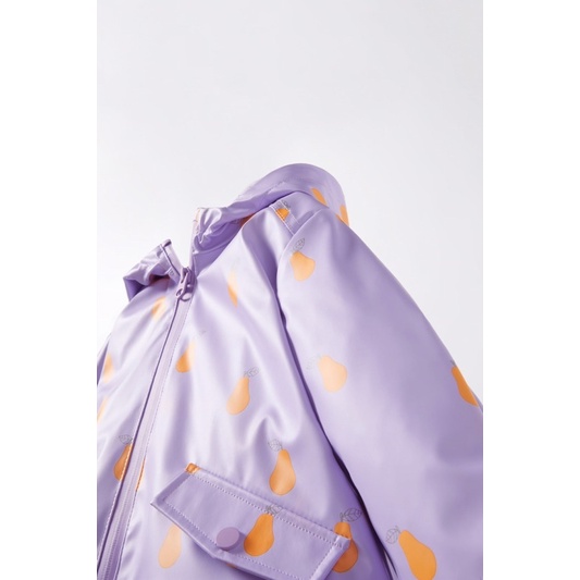 Áo khoác đi mưa cho bé gái màu tím nhẹ săn sale China sz 9-12m, 12_18m