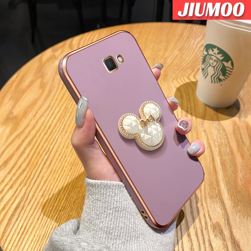 Ốp Điện Thoại Mềm Mỏng Đính Đá Hình Chuột Mickey Gắn Giá Đỡ Chống Sốc Cho Samsung J7 Prime 2