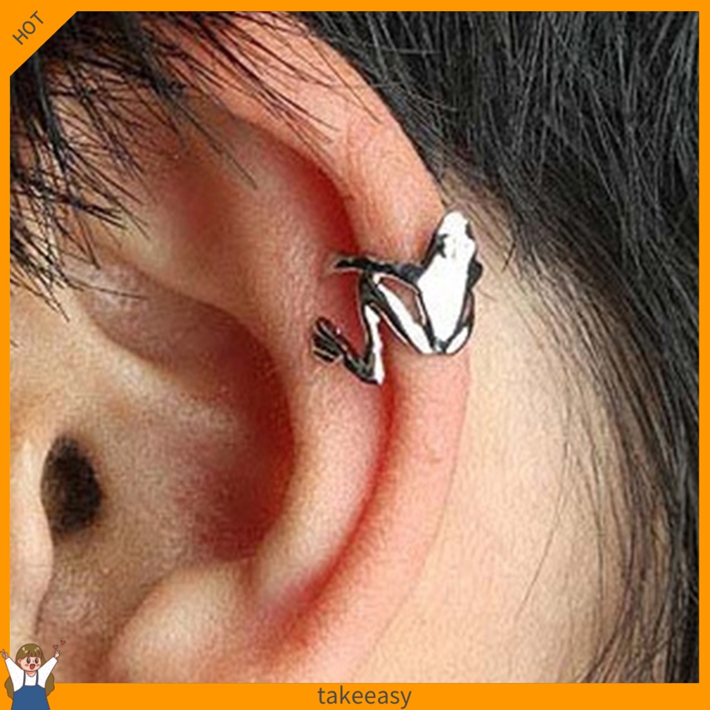 Khuyên tai kẹp vành hình chú ếch thiết kế độc đáo thời trang
