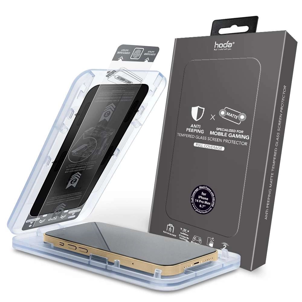 Kính cường lực Hoda 2in1 Chống nhìn trộm &amp; chống bấm vân tay cho Smart IPhone 14 Promax , 13 Promax ,12 Promax kèm khung