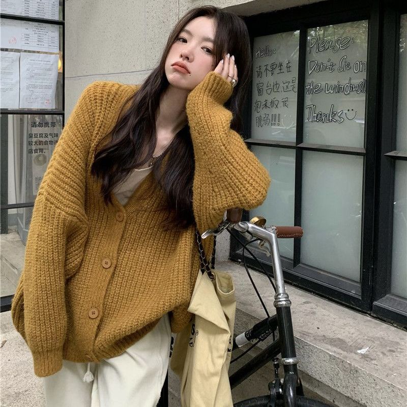 Áo khoác cardigan ấm áp, chất len mềm mịn, thời trang thu đông dành cho nữ