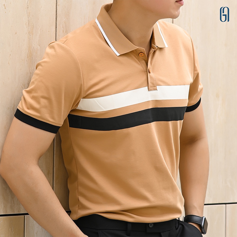 Áo polo phối GRIT POLO SHIRT vải cotton liquid mềm mát, form Slimfit - THE GMEN ELEGANT EST 2017