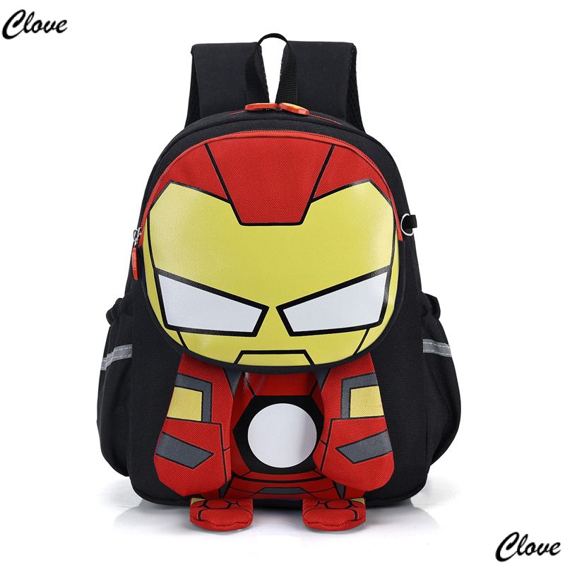 Balo Du Lịch Cỡ Lớn Siêu Nhẹ In Họa Tiết Hoạt Hình Spiderman Captain America Iron Man Cho Bé Trai Mẫu Giáo