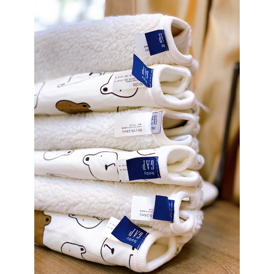 Ghile GAP Thu Đông Cho Bé Cao Cấp Xuất Dư Xịn, Lót Lông Cừu Siêu Ấm Form To, Size 80-100