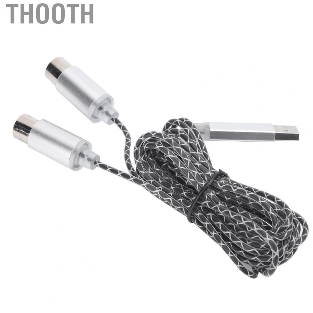 Thooth ABS Electronic Piano MIDI Cable Transfer USB TPE Sheath to Computer Editing