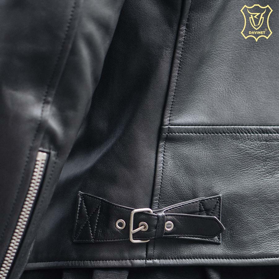 Áo Khoác Da Xịn Trucker DAVINET Am22-13, Da Xịn, Siêu Bền, Mềm Nhẹ, Bảo Hành 5 Năm