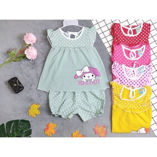 (3 bộ 3 màu 3 họa tiết khác nhau) Combo 3 Bộ Lụa Tay Cánh Tiên Bé (6-24kg)