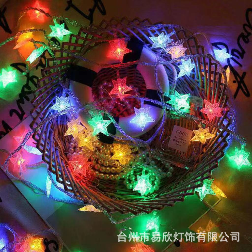 Dây đèn led ngôi sao 1,5m-3m trang trí cực sáng trong nhà , ngoài trời dùng Pin AA