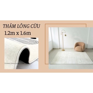 Thảm lông cừu nhân tạo cao cấp trải sàn kích thước 1,2m x 1,6m