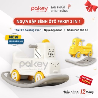 Ngựa bập bênh Pakey Ô TÔ đa năng 2 in 1, xe chòi chân cho bé chính hãng sẵn 2 màu NEW
