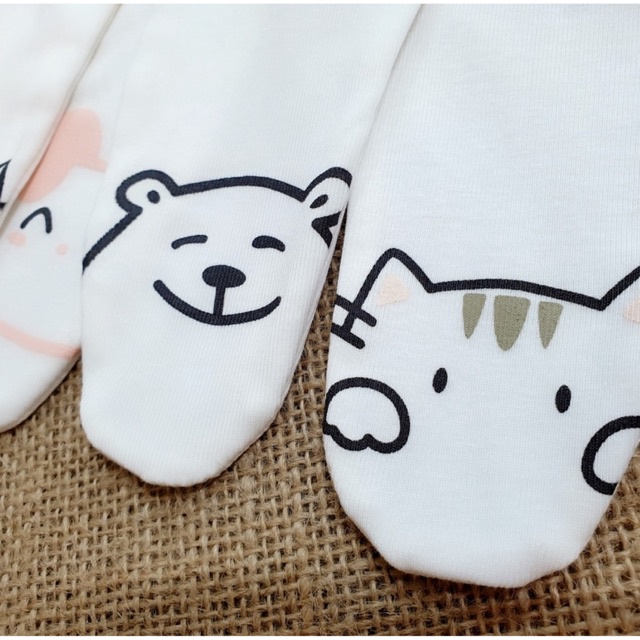 QT1 Quần tất vớ trùm chân cho bé gái sơ sinh hoạ tiết đáng yêu